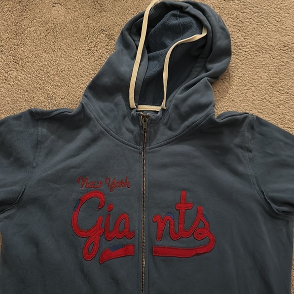 Women’s New York Giants Retro Sport Long Zip Up Sweatshirt - Picture 1 of 6